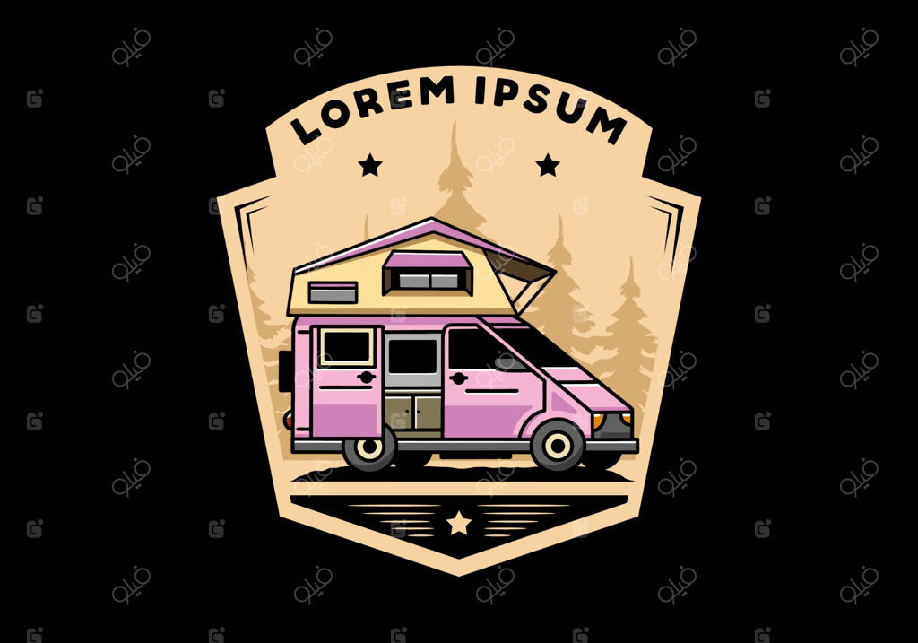 طراحی تصویری کمپینگ روی سقف خودرو