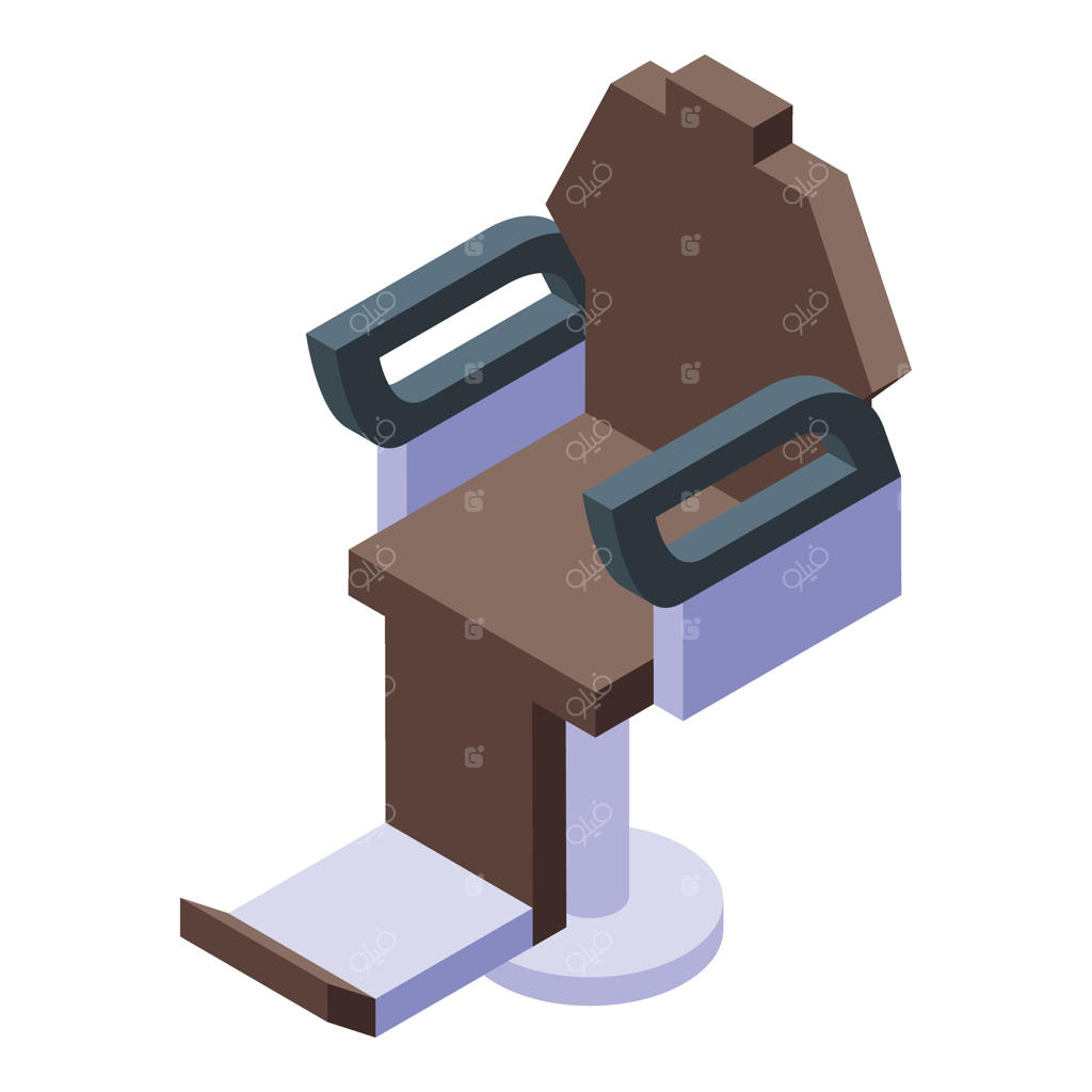 آیکون صندلی آرایشگری آینده‌نگر به صورت ایزومتریک - طراحی مدرن