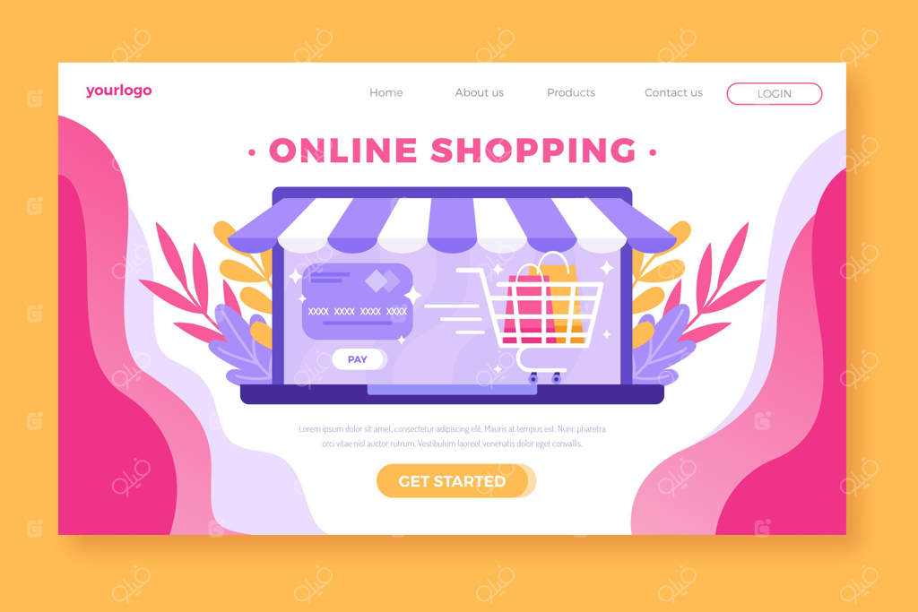 قالب صفحه فرود خرید آنلاین با طراحی تخت