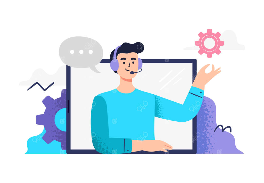 مدیر مرکز تماس به سبک طراحی تخت