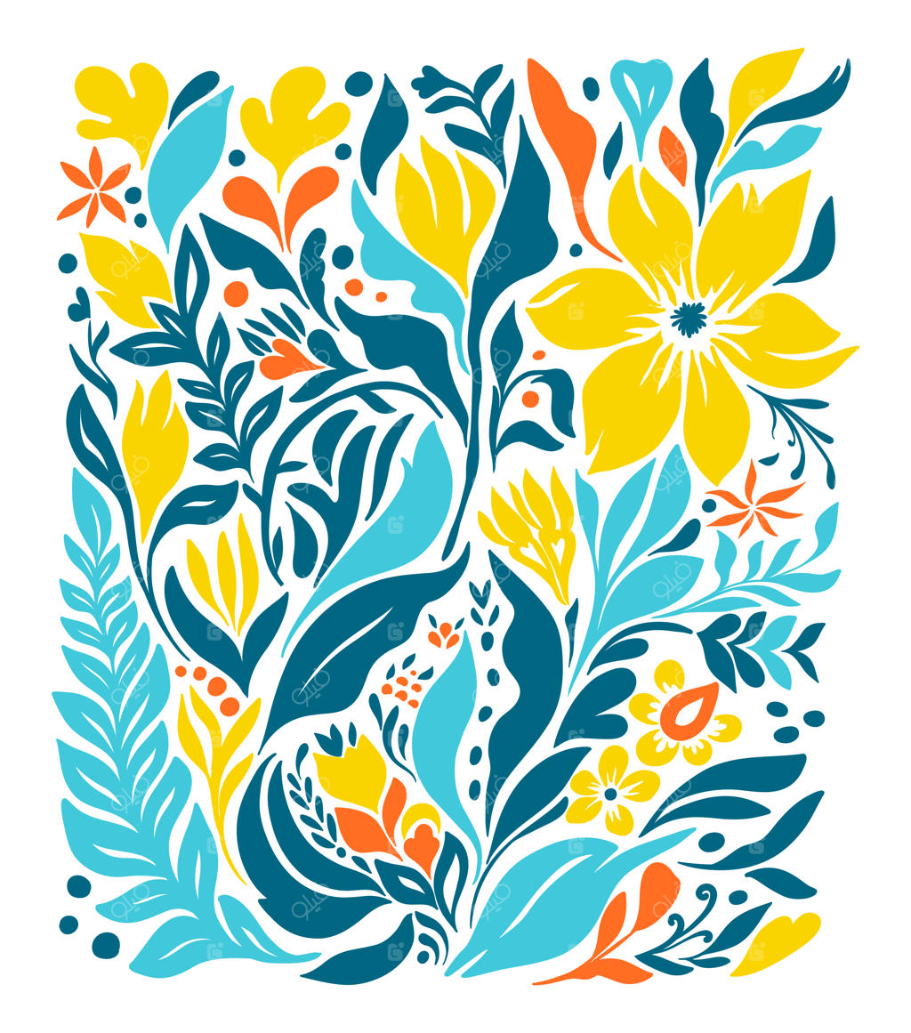 پوستر وکتور انتزاعی با تصویرسازی دستی کبوتر و گرافیک فولکلور به سبک Y2K