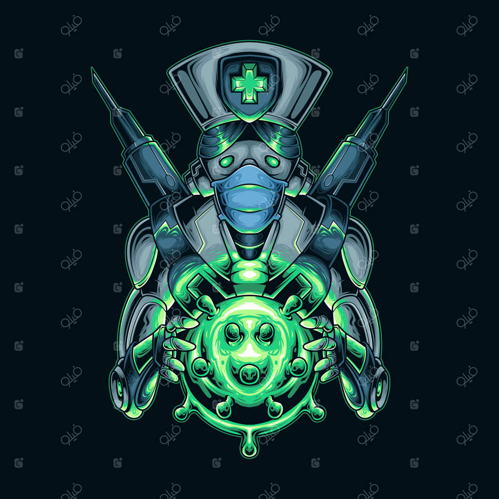 تصویرسازی وکتور پرستار رباتیک