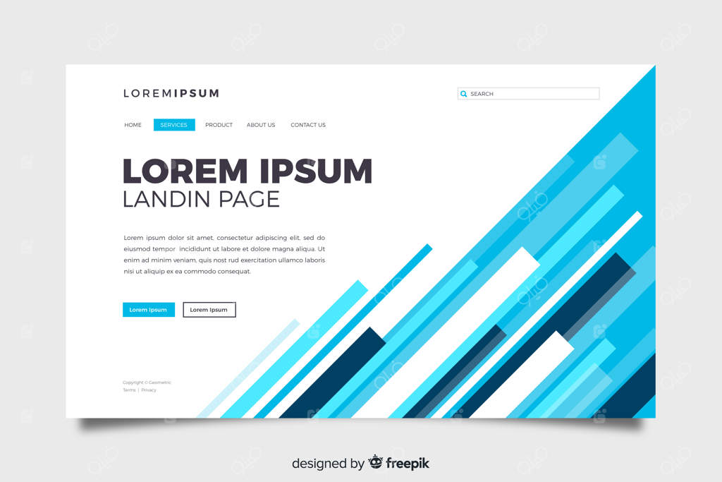 پترن صفحه فرود با اشکال هندسی