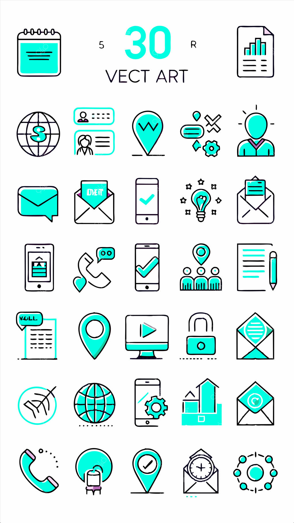 مجموعه آیکون‌های تجاری شامل آیکون شخصی