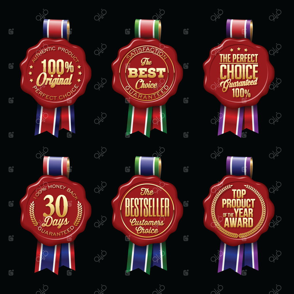 مجموعه لاک و مهر طلایی با روبان لوکس