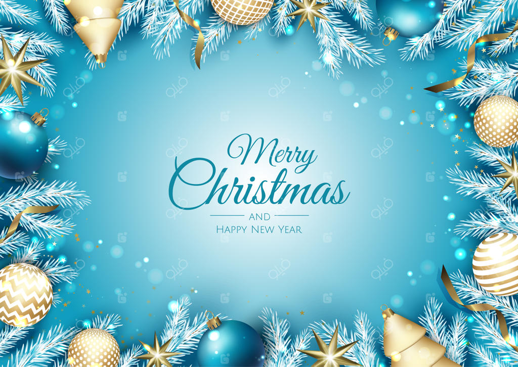 بنر کریسمس: پس‌زمینه‌ای با جعبه‌های هدیه، دانه‌های برف و کنفتی. پوستر افقی کریسمس، کارت‌های تبریک، هدرها و وب‌سایت.