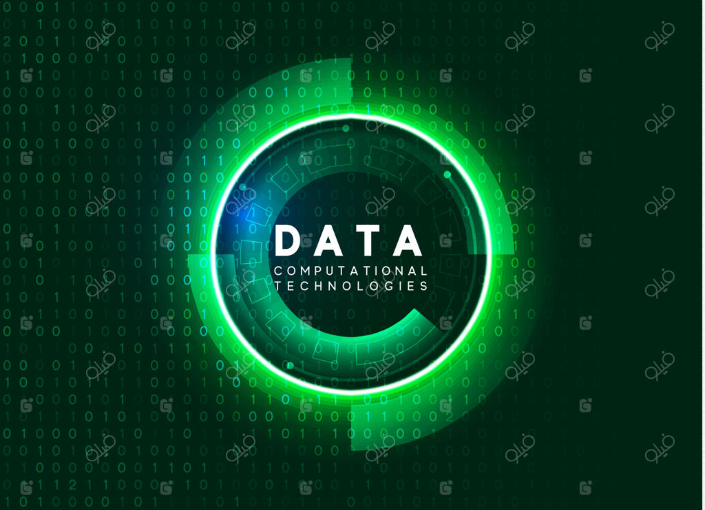 اینفوگرافیک تکنولوژیک هولوگرافیک؛ تجسم داده‌های کلان به صورت وکتور