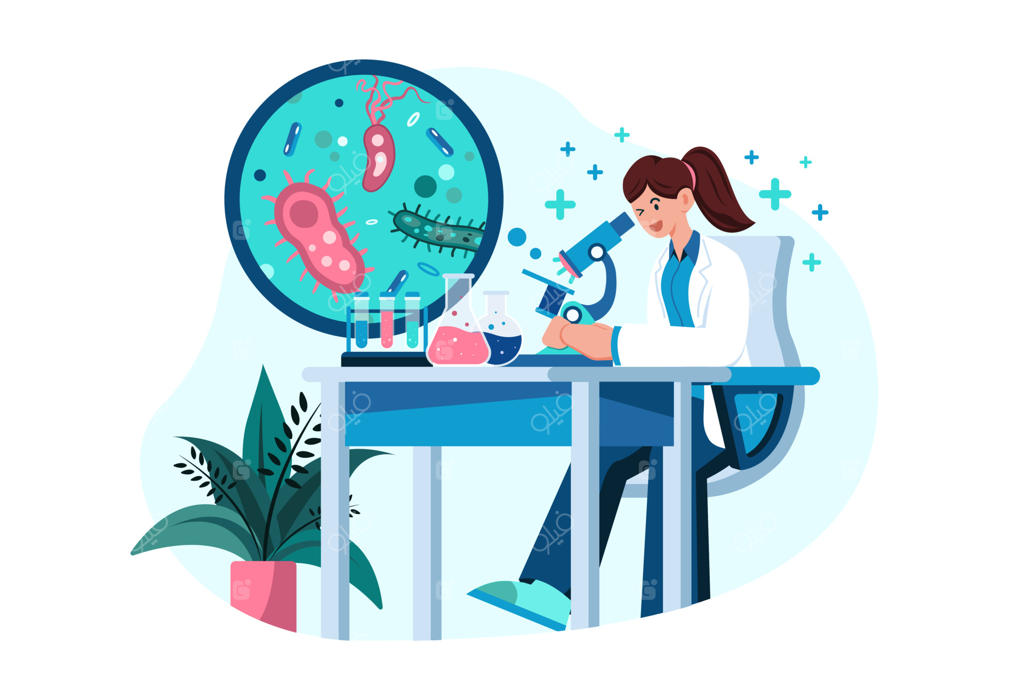 پزشک در حال انجام تحقیقات پزشکی