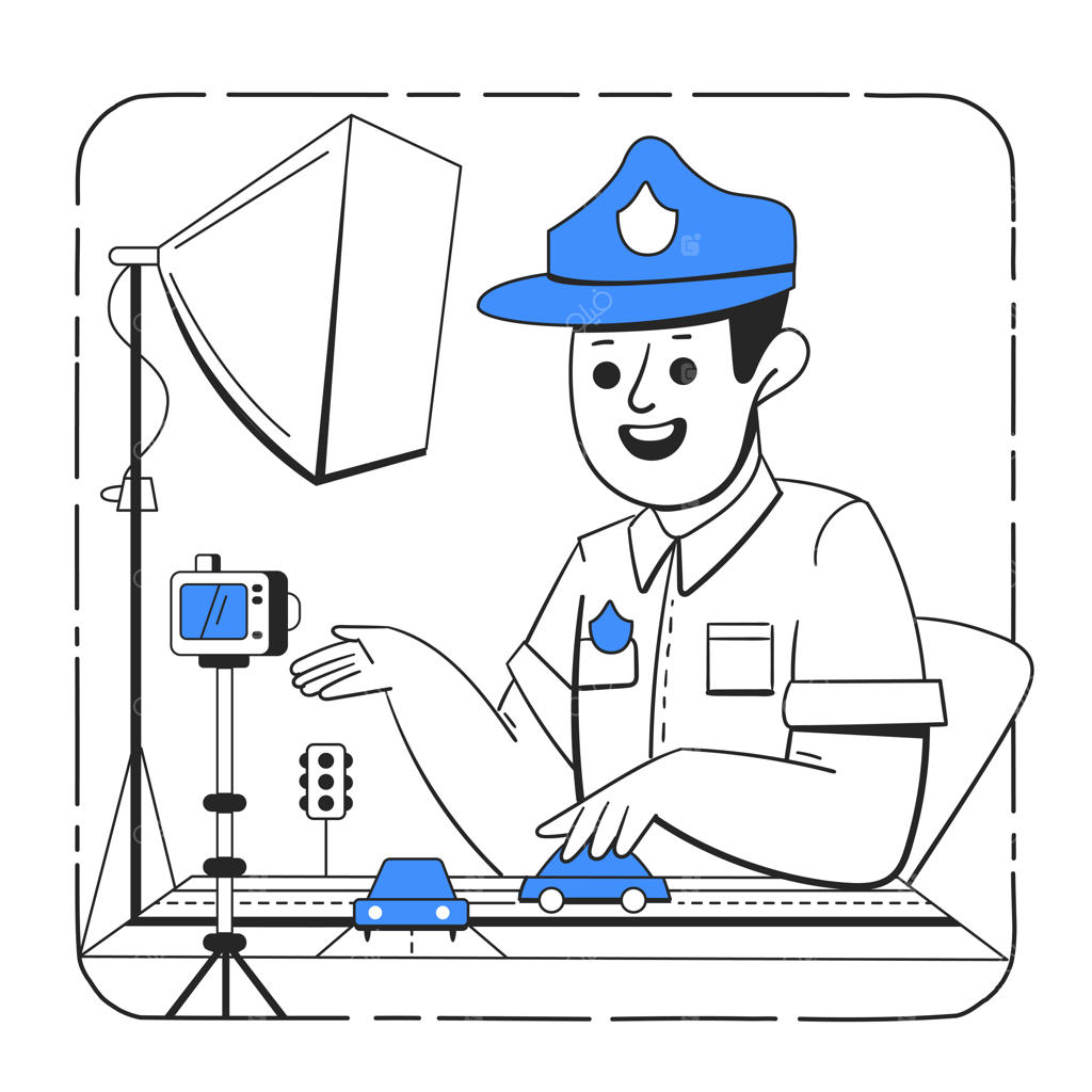 پلیس قوانین رانندگی را جلوی دوربین توضیح می‌دهد