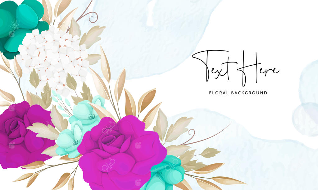 پس‌زمینه گلدار آبرنگی با گل‌های زیبا