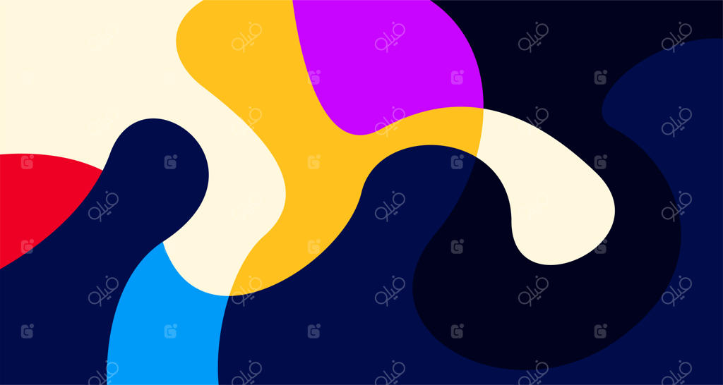 طرح وکتور انتزاعی با اشکال مایع، امواج گرادینت، خطوط و نقاط هندسی و الگوی باتیک اندونزی