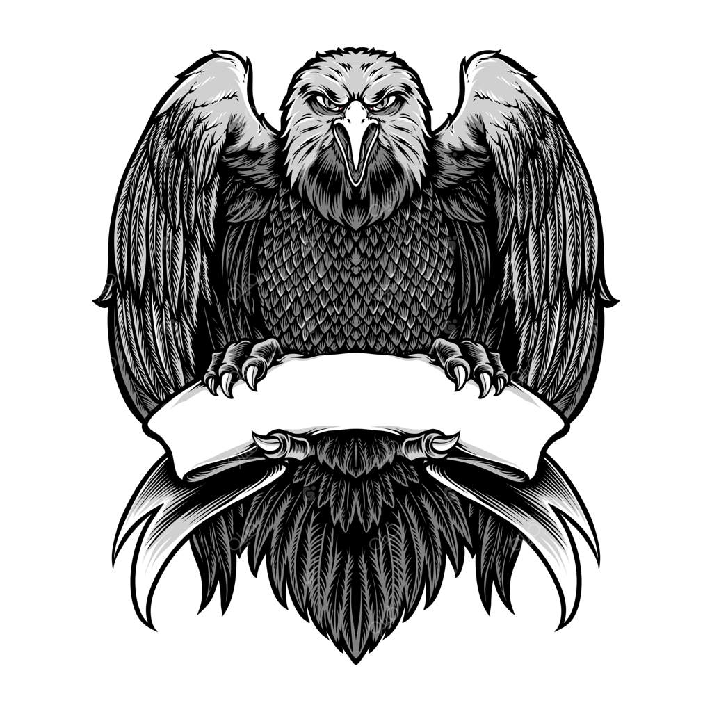 وکتور عقاب با روبان خالی