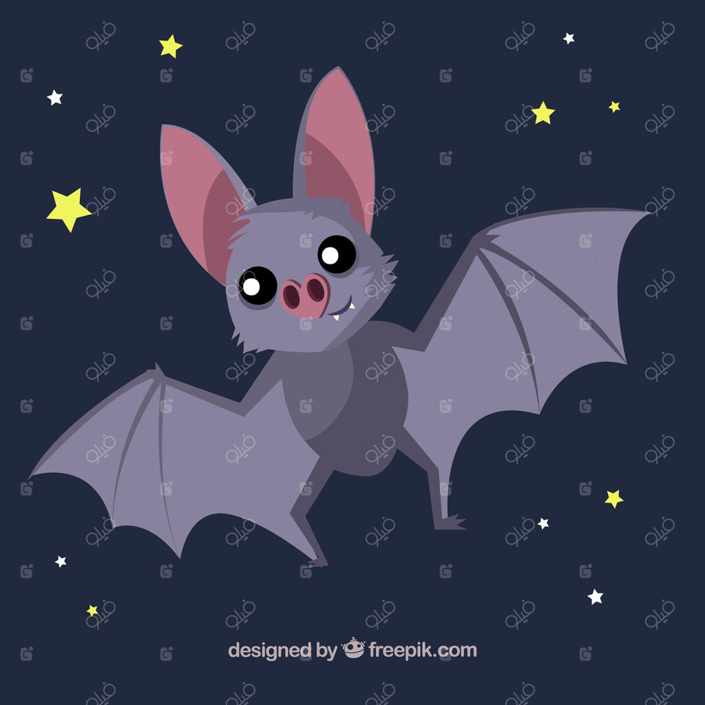 پس‌زمینه زیبای خفاش با ستاره‌ها