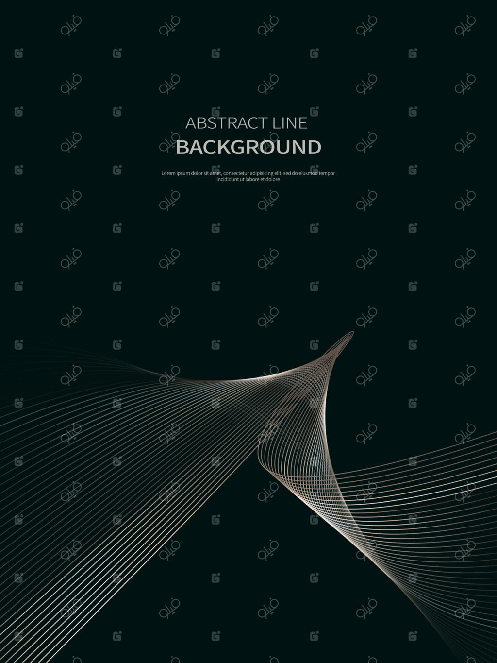 زمینه انتزاعی خطوط طلایی لوکس با الگوی موج‌دار.