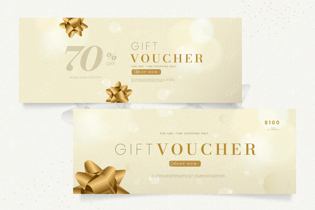 قالب کارت هدیه طلایی با روبان