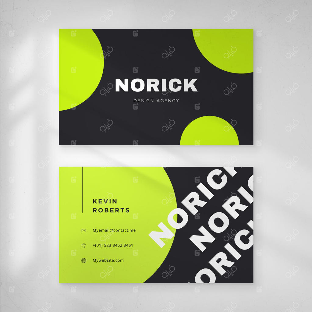 قالب کارت ویزیت با تم نئونی