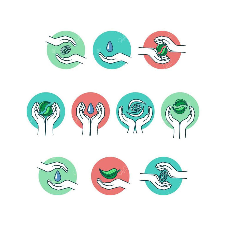 مجموعه وکتور لوگوی دست