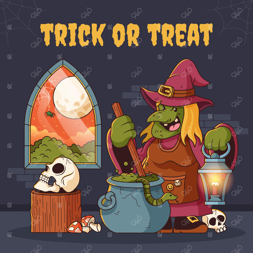 تصویرسازی دستی برای جشن هالووین