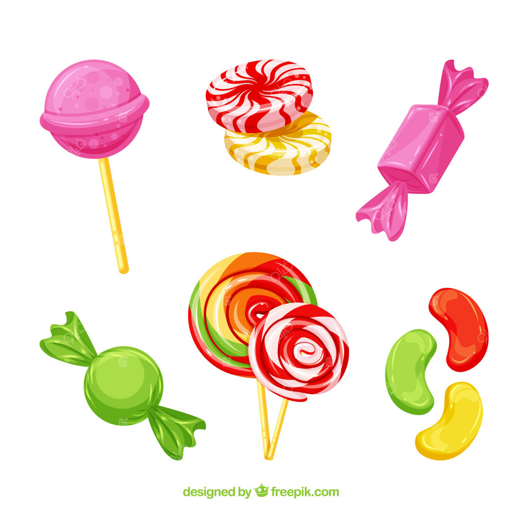 مجموعه‌ای از آب‌نبات‌های خوشمزه به سبک مینیمال