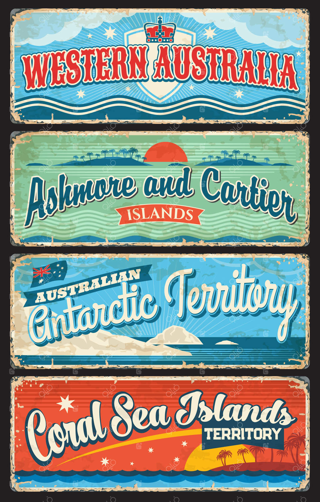 ایالت استرالیای غربی، قلمرو جنوبگان، دریای مرجان، جزایر اشمور و کارتیه