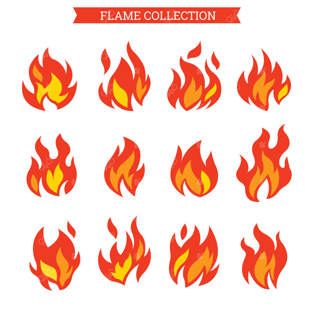 مجموعه آیکون‌های آتش و شعله