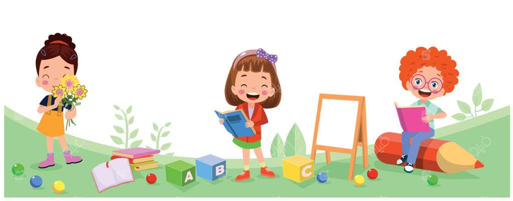 کارتون کودکان شاد با تابلوی خالی