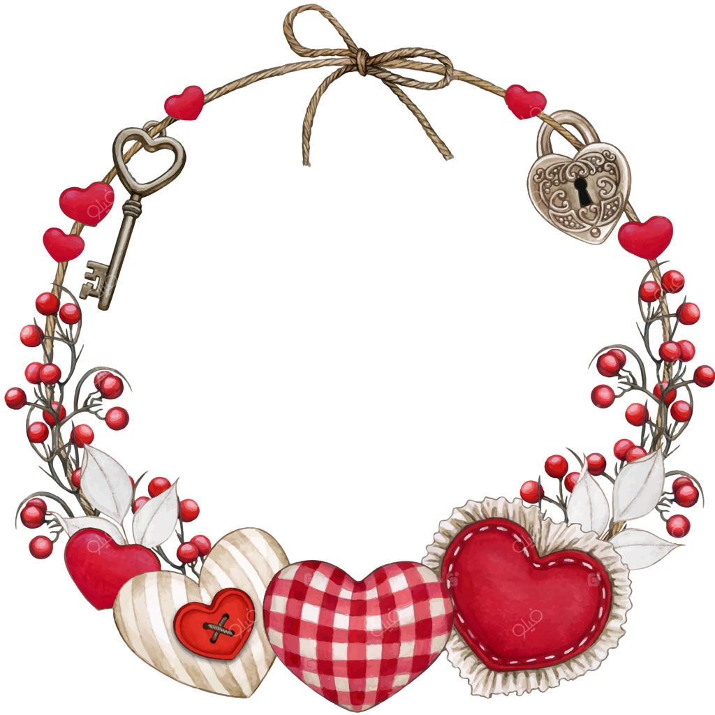 حلقه گل آبرنگی زیبا برای روز ولنتاین