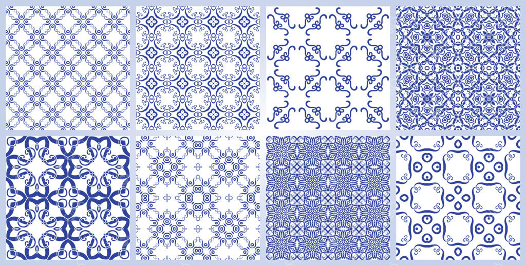 مجموعه الگوهای هندسی چندضلعی؛ طرح‌های فانتزی و انتزاعی شش‌ضلعی، مثلثی و موزاییکی.