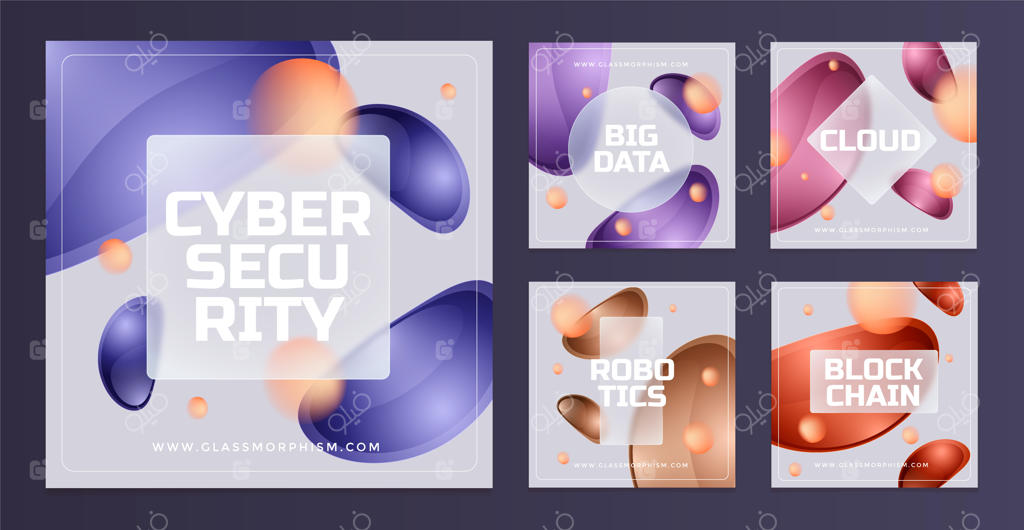 پست‌های اینستاگرام با افکت شیشه‌ای گرادیان‌دار