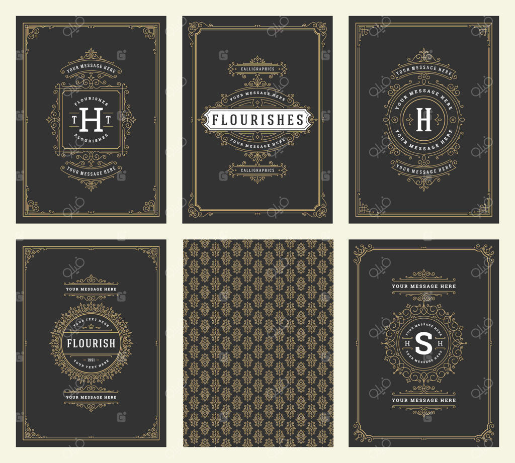 قالب‌های کارت تبریک کلاسیک با قاب‌ها و پس‌زمینه‌های شیک و تزئینی