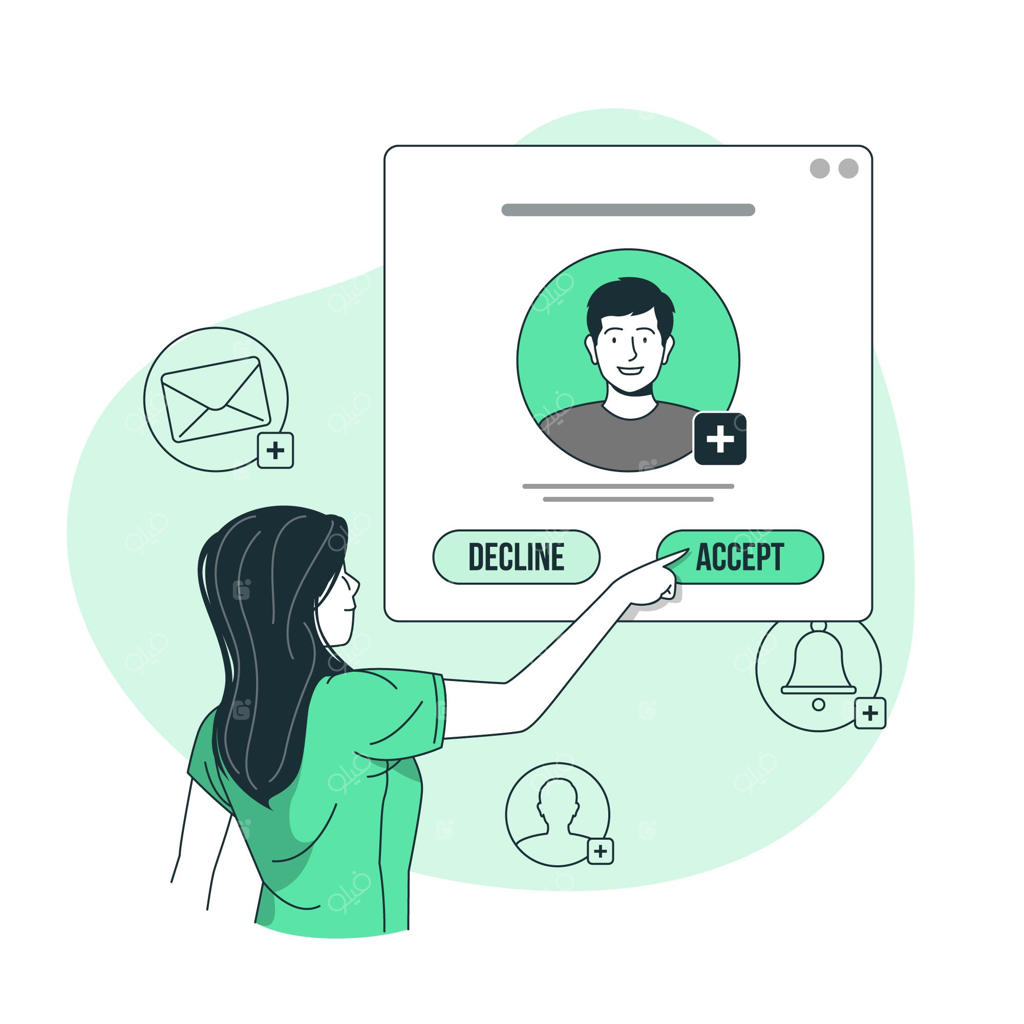 مفهوم پذیرش درخواست - تصویرسازی