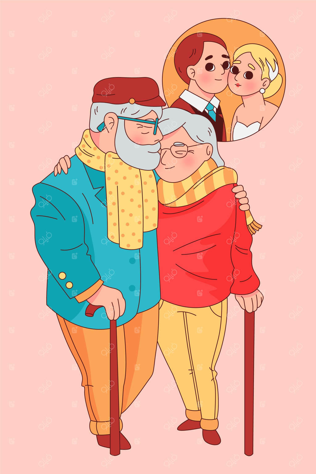 جشن سالگرد طلایی ازدواج با حضور دوستان و خانواده