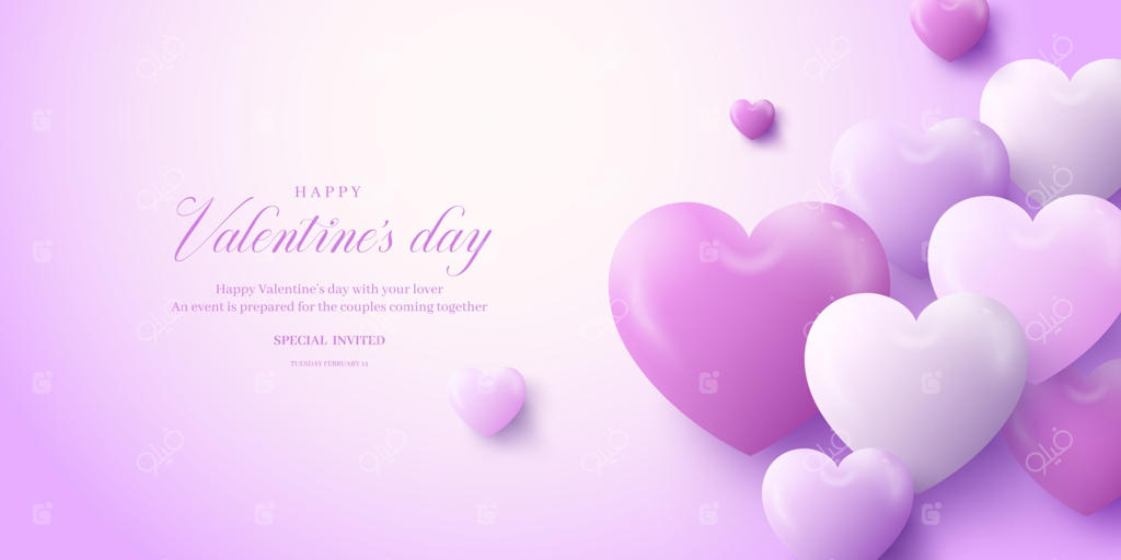 روز ولنتاین مبارک. پس‌زمینه با قلب‌های واقعی.