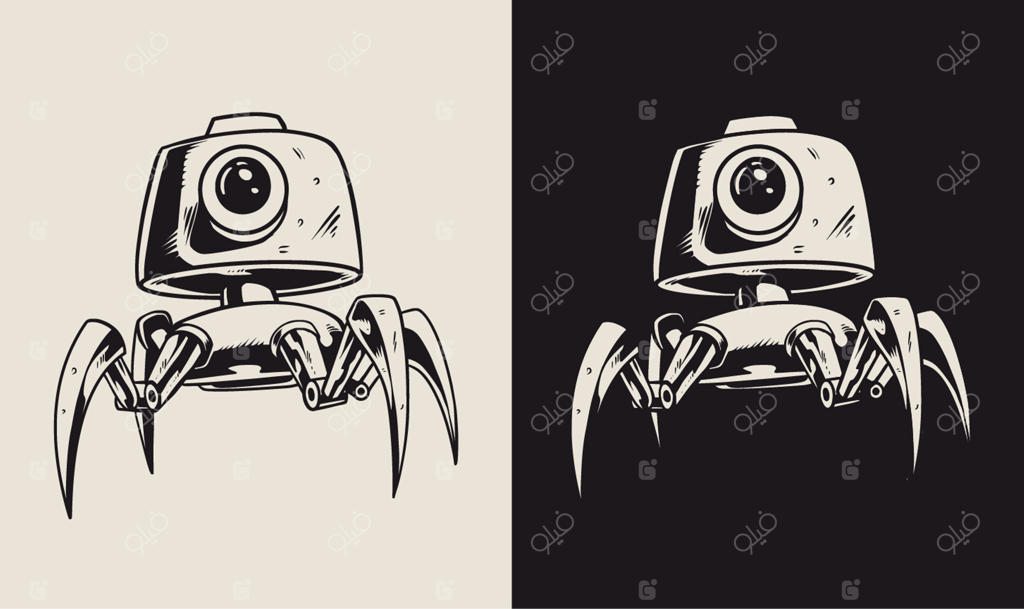 تصویرسازی شخصیت ربات دوربین مدار بسته