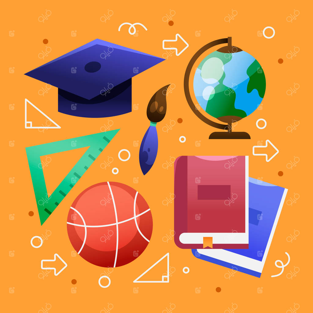 مجموعه عناصر بازگشت به مدرسه با طرح گرادیانت