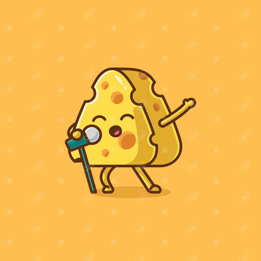 مجموعه‌ای از تصاویر کارتونی زیبا و بامزه با موضوع پنیر و فعالیت‌های مرتبط