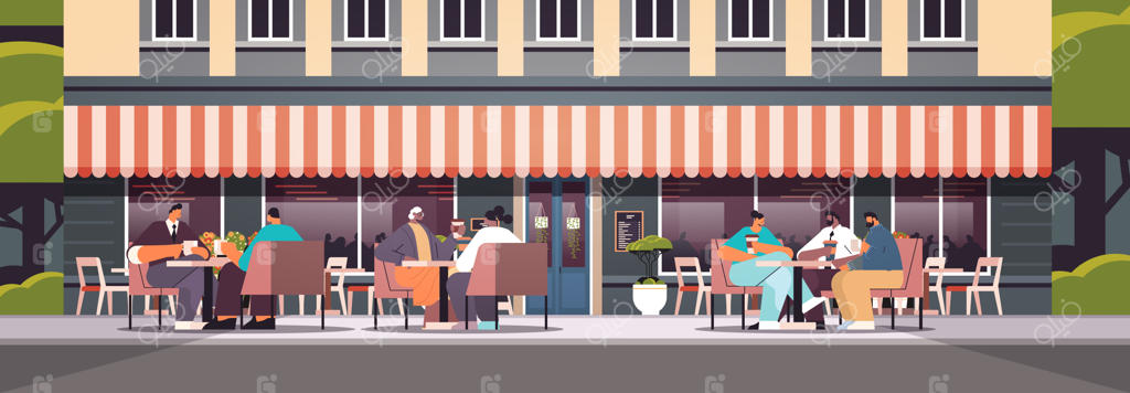 گفتگوی کسب‌وکار میان افراد نژادهای مختلف در زمان استراحت با قهوه در کافه