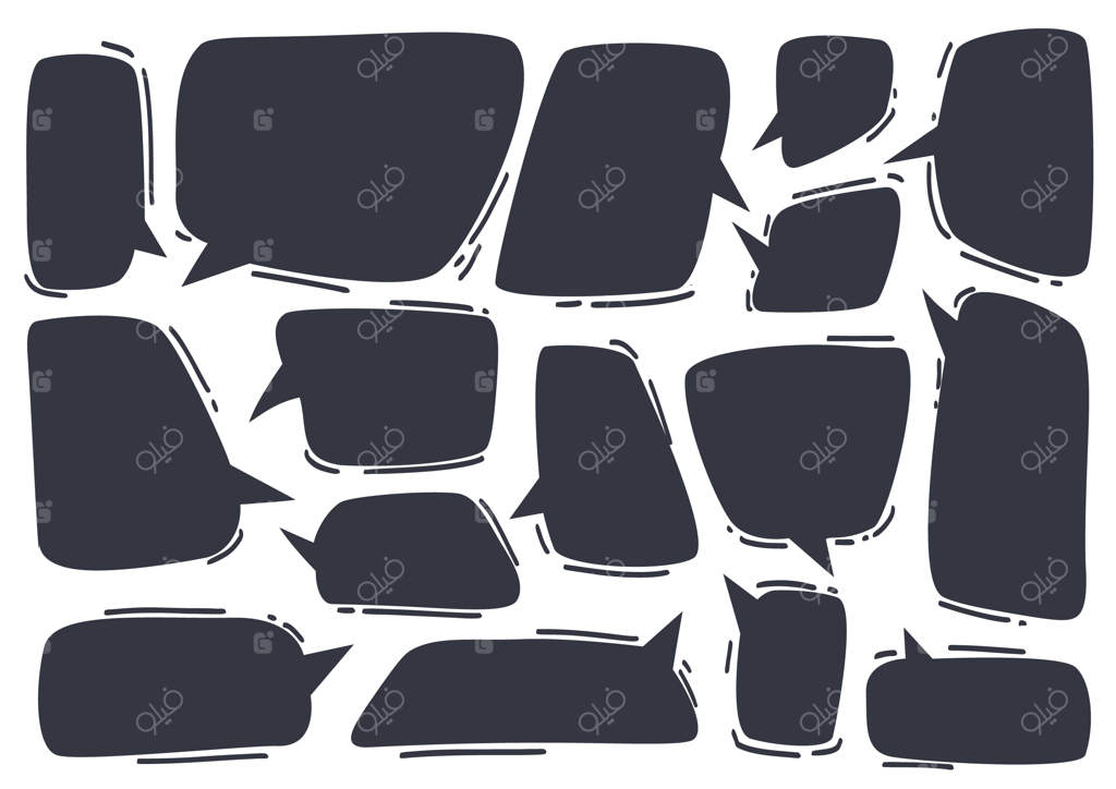 مجموعه‌ای از حباب‌های گفتار و دیالوگ‌ها