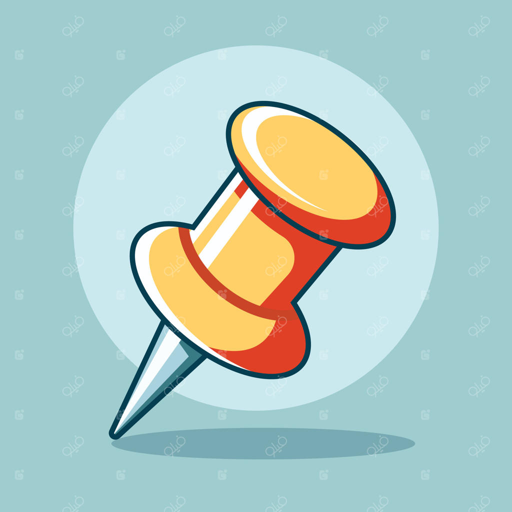 تصویر کارتونی پونز. آیکون ابزار اداری با طراحی منحصر به فرد و فلت.