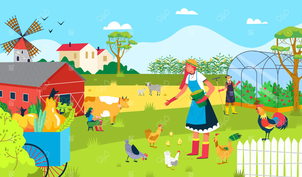 کار در باغ طبیعت - تصویرسازی