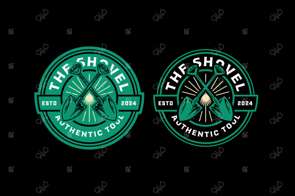 مجموعه طراحی لوگوی قدیمی برای ابزارهای باغبانی، کشاورزی، و صنایع معدن و کارگری