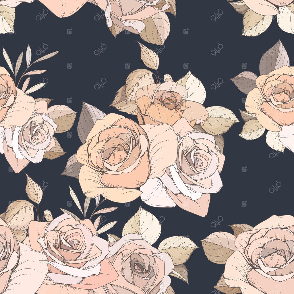 الگوی بدون درز گل و برگ