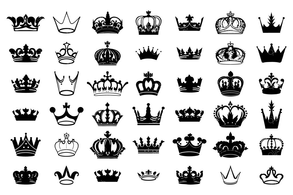 مجموعه طرح وکتور سیلوئت تاج