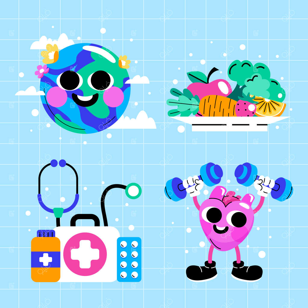 قالب پوستر روز جهانی سلامت در دنیای تخت