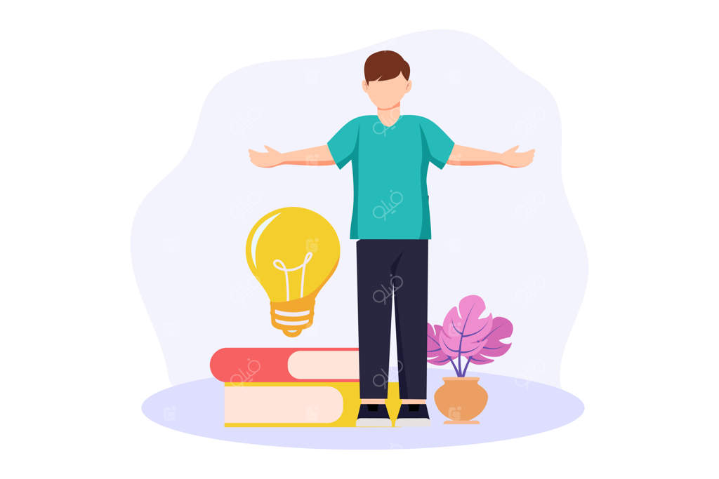 تصویرسازی طراحی تخت برای روز جهانی کتاب