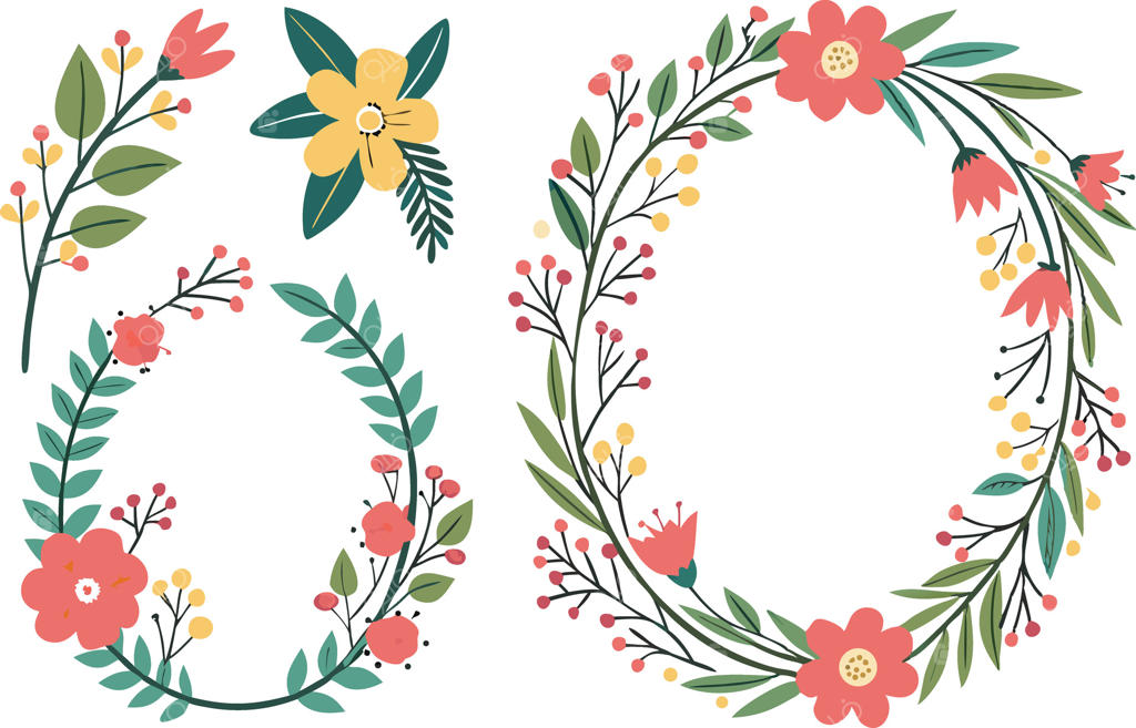 تصاویر قاب‌ها و تاج‌های گل رنگارنگ