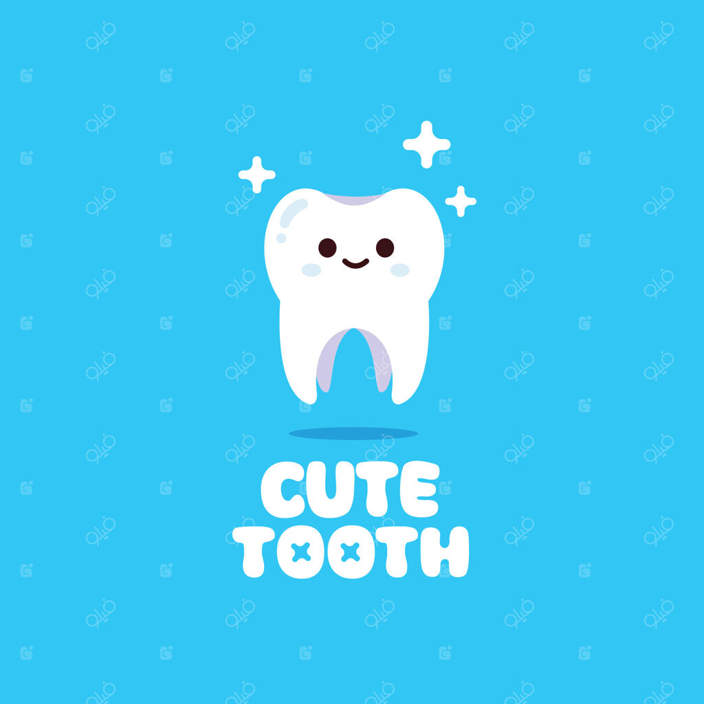 تصویر لوگوی دندان بامزه - طراحی آیکون دندان برای بیمارستان و وب