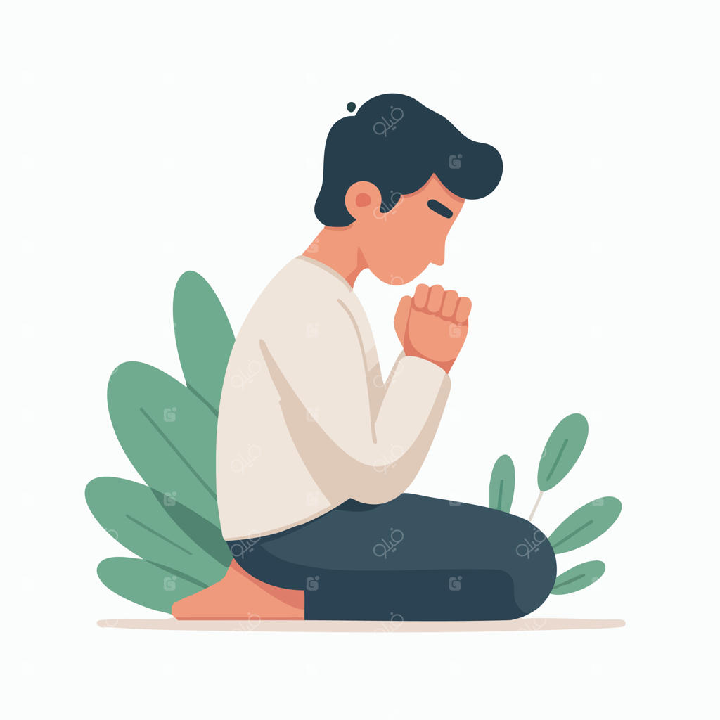 وکتور جوانان در حال دعا