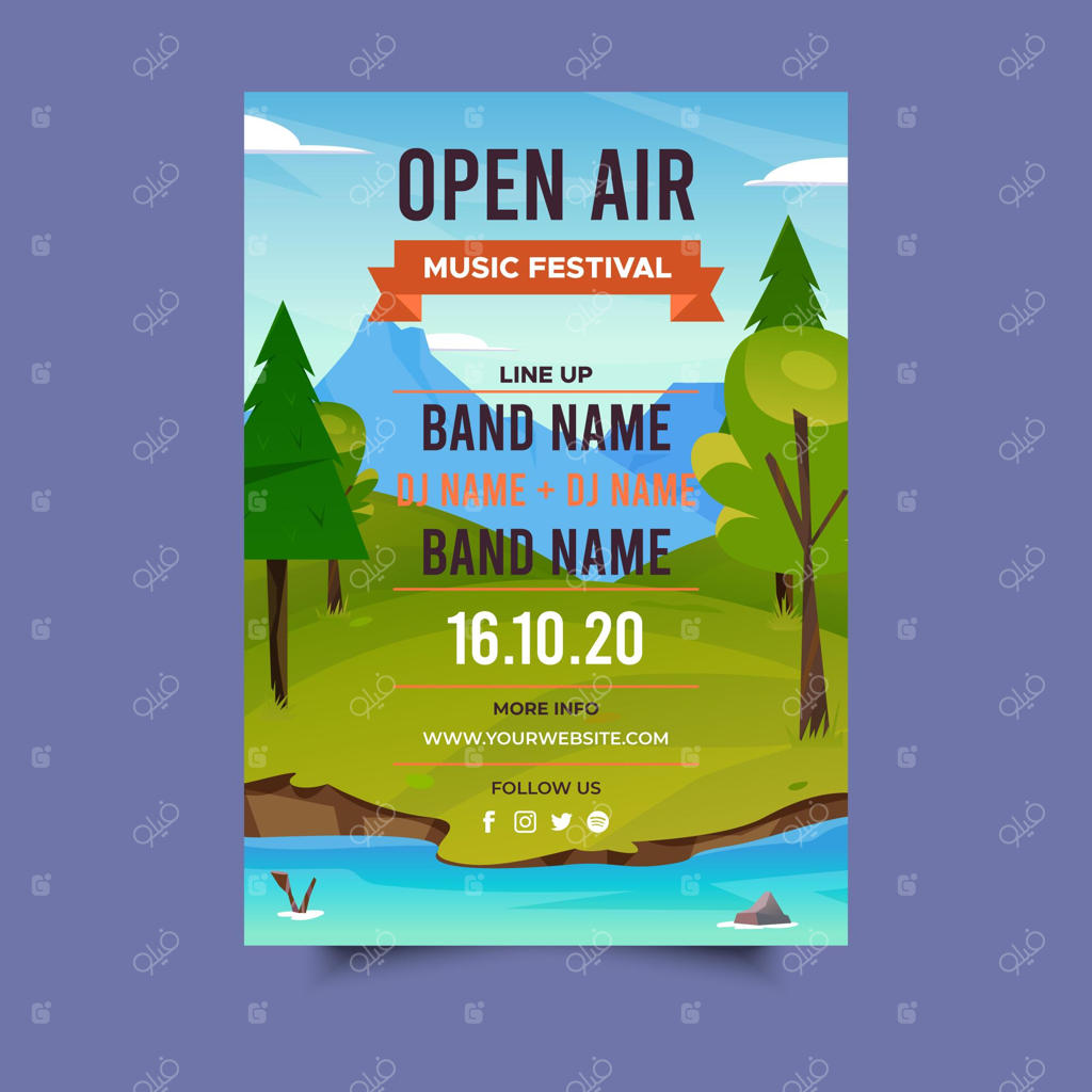 پوستر جشنواره موسیقی در فضای باز
