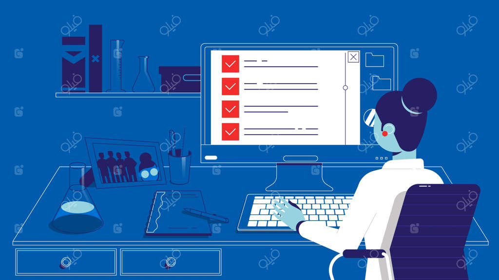 آزمایش علمی در آزمایشگاه.